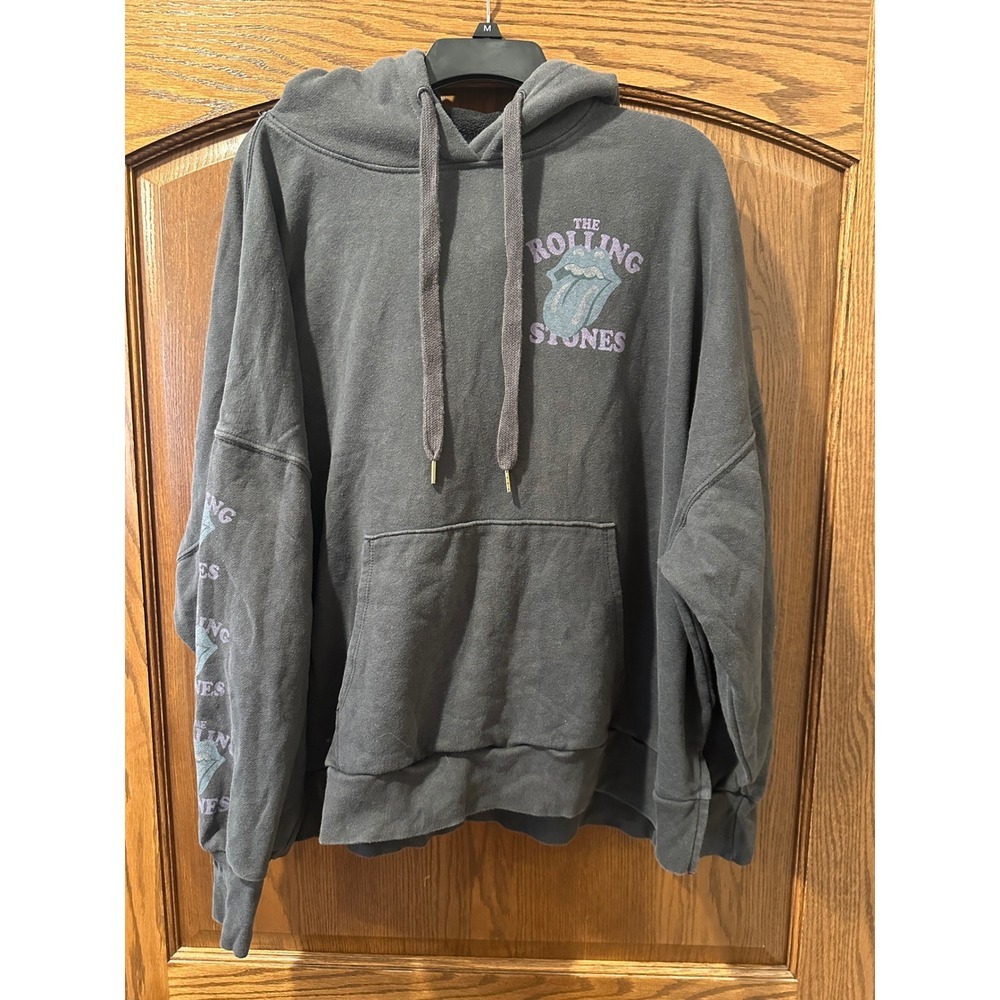 The Rolling Stones American Eagle Hoodie Gray‎ Rock Band Graphic